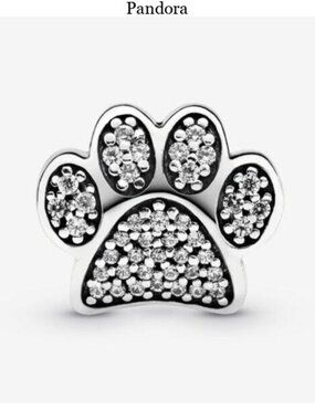Pandora Sparkling Paw Print Charm